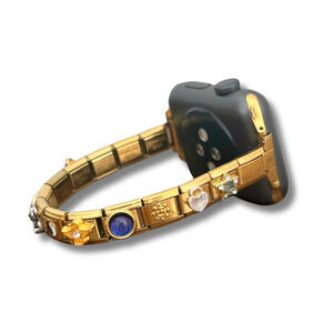 Vintage Style Gold Italian Charm Bracelet Compatible with Smart Watch Band